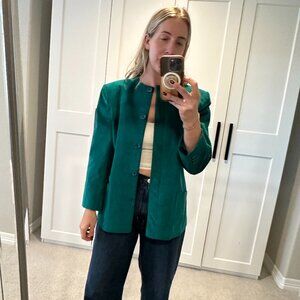 Blassport by BILL BLASS Suede Green Jacket/Blazer